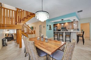 View from dining area to kitchen