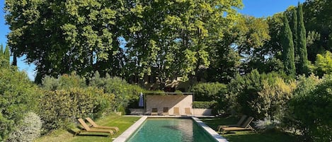 The secluded and private swimming-pool area