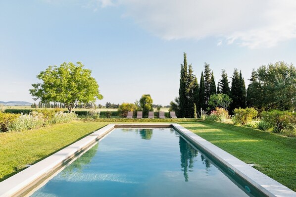 An 18mx5m swimming-pool, set in a secluded and very peaceful corner 