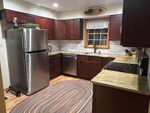 Kitchen is equipped with everything you need.