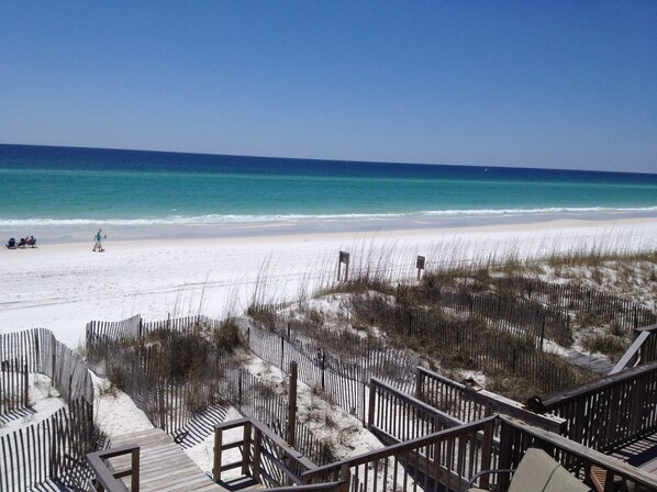 This is your deck and your beach. The beach is your backyard!