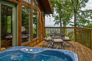 upper deck with hot tub