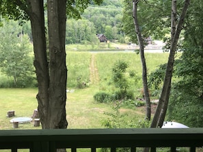 View of trail to the lake from master suite