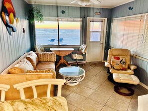 Living/dining area overlooking Indian Shores beach!