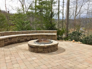 Enjoy our new fire pit seating area with great views of the meandering New River