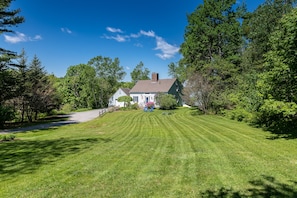 front lawn, home is on a private lane set off the road