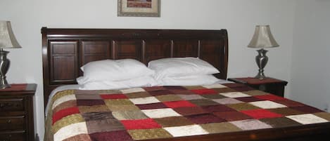 Master Bedroom with King Bed and TV