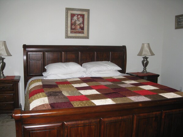 Master Bedroom with King Bed and TV