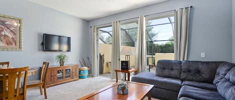 Sun-filled living room leading right up to your private plunge pool