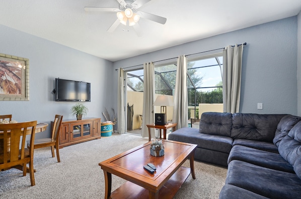 Sun-filled living room leading right up to your private plunge pool