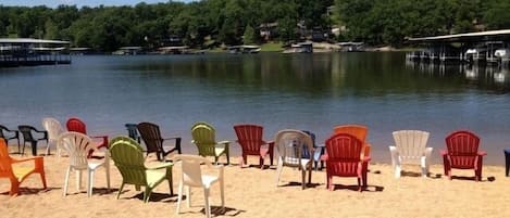 Sandy Beach at the Ledges.. The beach chairs are waiting for you!  2 Pools also!