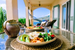Optional hot breakfast delivered to your veranda