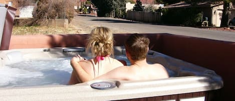 Relaxing time with great views in Our  6 Person hot Tub