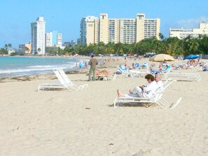 Beach in front of the condo!! Near Intercontinental Hotel and El San Juan Hotel!