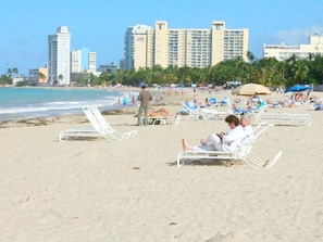 Beach in front of the condo!! Near Intercontinental Hotel and El San Juan Hotel!