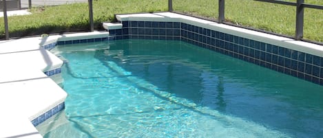 Heated Pool with underwater lighting. 