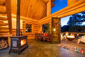 Cozy up by the woodstove (free firewood) or relax by the outdoor gas firepit.