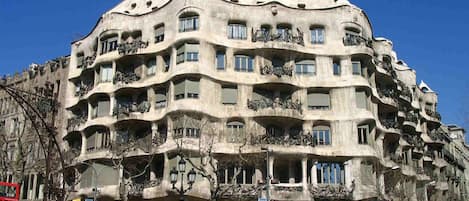 La Pedrera, by genius Antoni Gaudi, is at walking distance from our apartment.