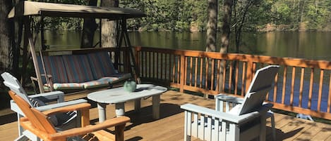 Your deck overlooking the river awaits!