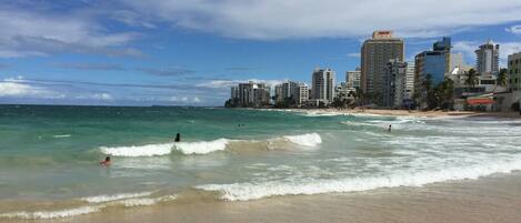 Photo from Beach, see the building behind Marriot