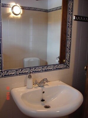 Bathroom with traditional Portuguese tiles