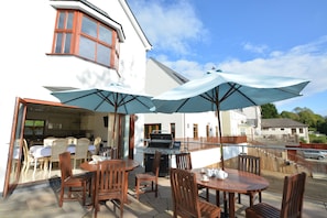 A south facing patio to relax with friends and family