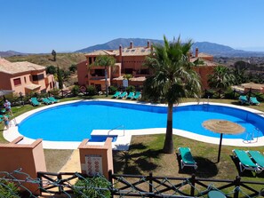 Large pool behind our apartment