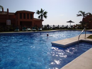 Large pool behind our apartment