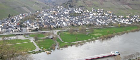 The beautiful village of Enkirch, nestling in the vineyards on the river Mosel