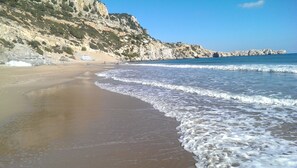 Tsampika beach in December - perfect sand