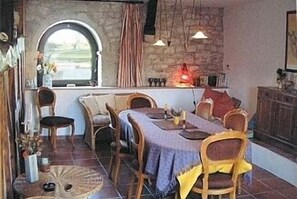 Dining - looking through the arched window