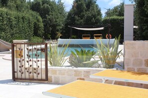 recently added glass walls, so easier to watch the children in the pool