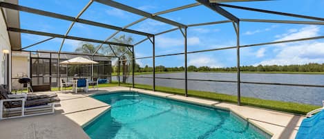 Private pool lake view