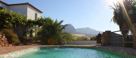 View from pool to mountains