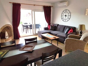 The living and dining room