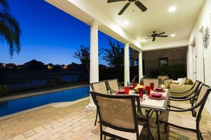 South West facing evening Sunset BBQ Pool Deck