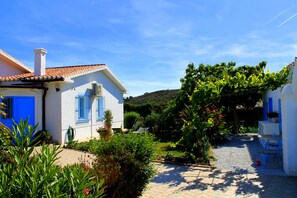 Main house left, terrace of apartment on the right