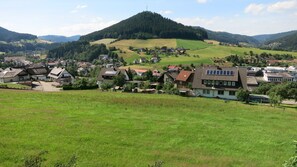 Panoramablick von der Terrasse auf den Rinkenkopf