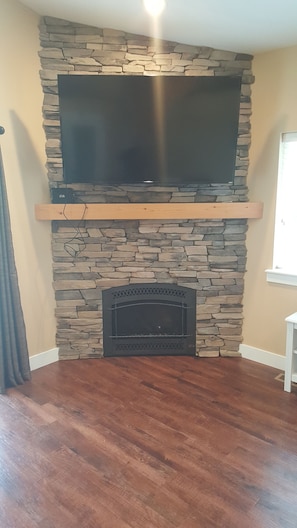 gas Fireplace.  TV pulls down and swivels
