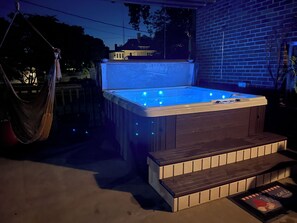 The hot tub is waiting for you. We keep it open year round. 