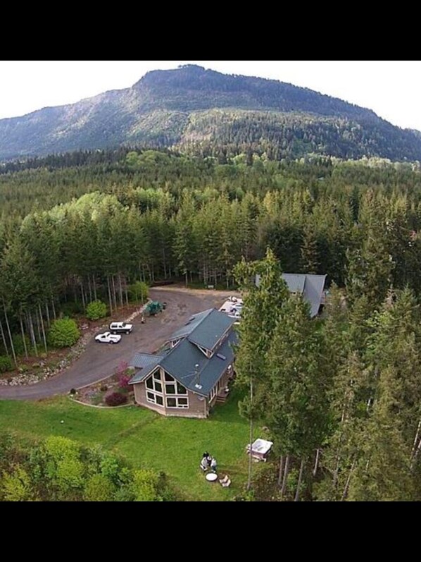 Aerial view of house & property