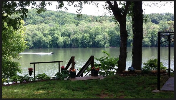 Private Waterfront Deck with swing goes with rental