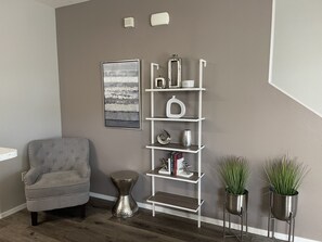 Read books in this lovely sitting area off the living room.