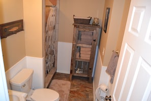 Take a refreshing shower in our beautiful tiled bathroom with plush towels.