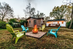 Have a seat and enjoy a fire in the fire pit. Fire logs provided. 