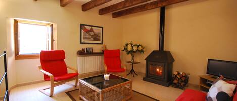 Living room with fireplace