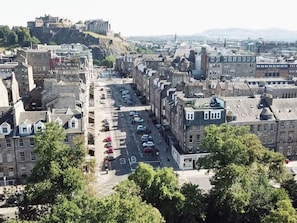 View of apartment from above Queen Street Gardens