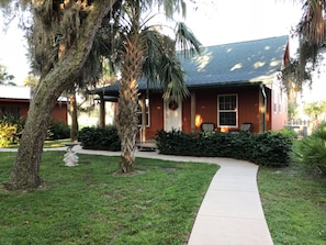 Front Entry showing corner of indoor pool & fitness center building