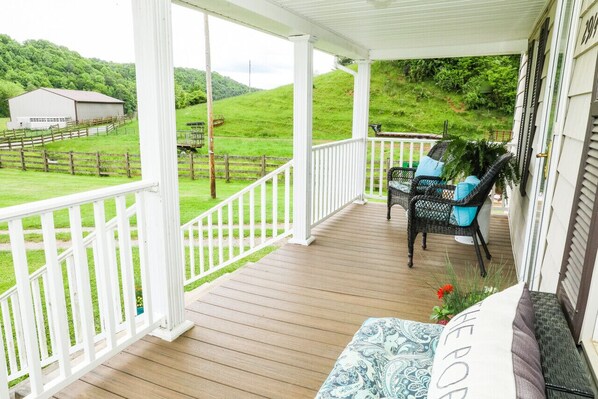 Most folks come to visit the area and end up spending most of their time enjoying the porch.