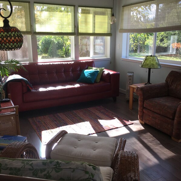 Our beautiful guesthouse looks out to the foothills and garden views.